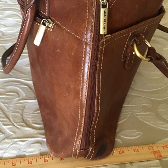 GIANI BERNINI all leather purse, in a very rich brown - Picture 8 of 11